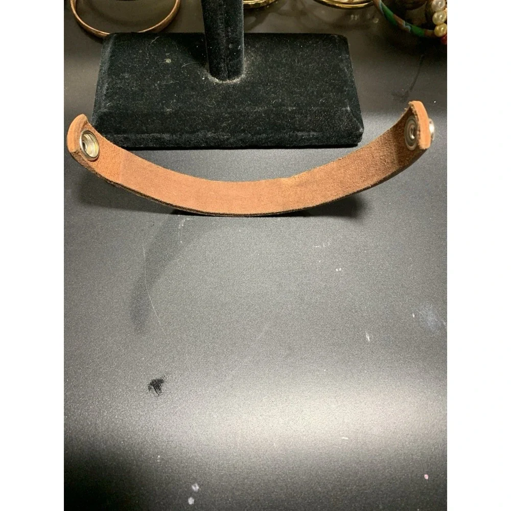 Tanner Goods Leather Brown Bracelet Wristband cuff Snap Button